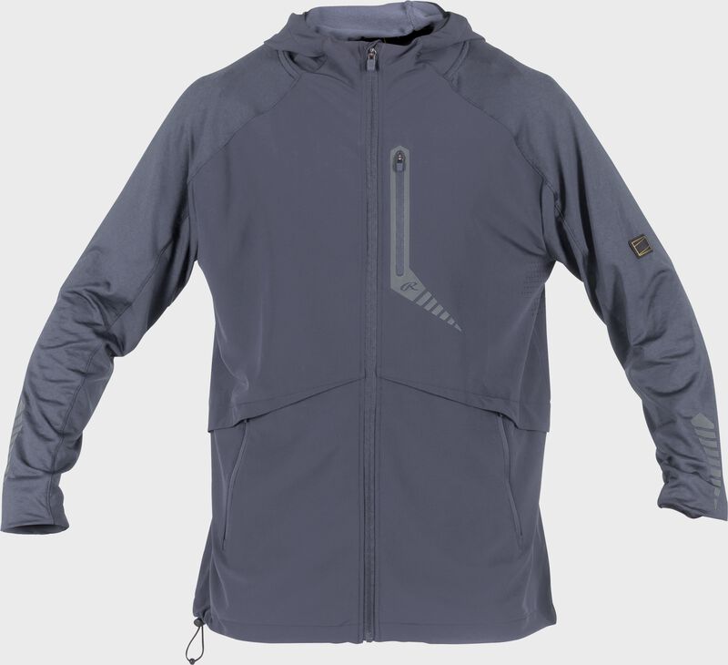 Rawlings Gold Collection Long Sleeve Cage Jacket, Adult M, Blue Gray