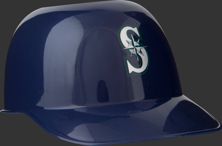 Front of Rawlings Navy Blue MLB Seattle Mariners Snack Size Helmets With Team Logo SKU #01950015121