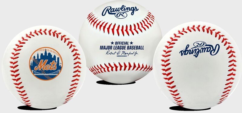3 views of a MLB New York Mets baseball