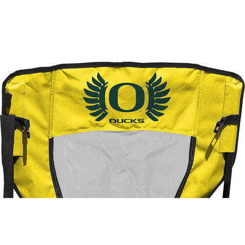 Back of Rawlings Yellow and Green NCAA Oregon Ducks High Back Chair With Team Name SKU #09403095518