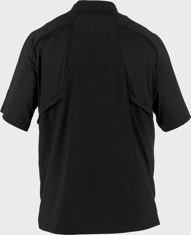 Rawlings Gold Collection Quarter-Zip Short Sleeve Jacket, Adult L, Black