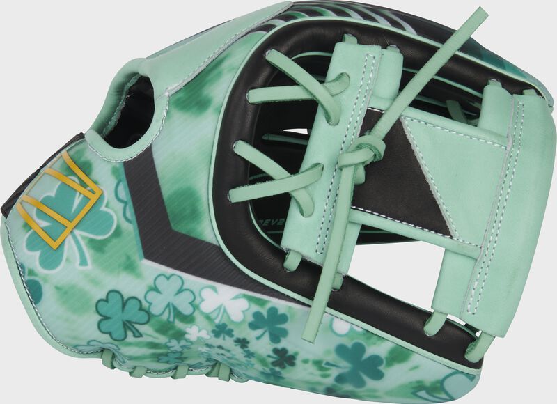 Thumb of a green 2023 REV1X Pro Lucky 11.5" infield glove with a mint green/black I-web - SKU: REV204-2XL