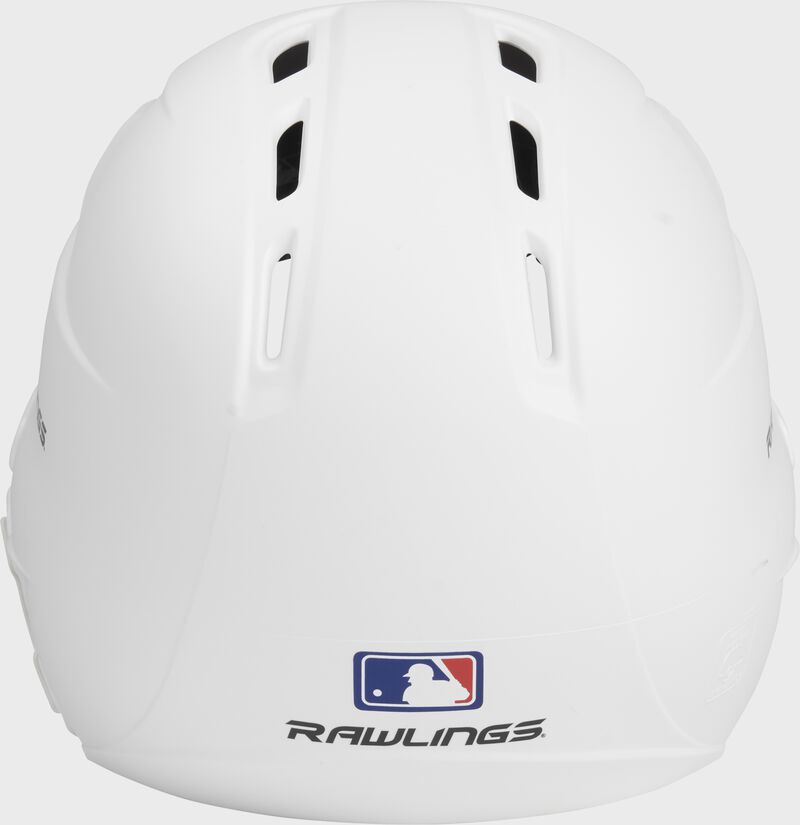 Back view of White R16 Reverse Matte Batting Helmet | Junior & Senior - SKU: R6R07