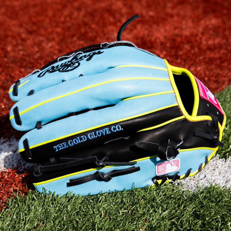Back pinky of a ColorSync 8.0 HOH outfield glove on a field