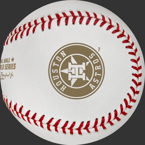 Houston Astros logo stamped on the MLB dueling World Series baseball WSBB19DL