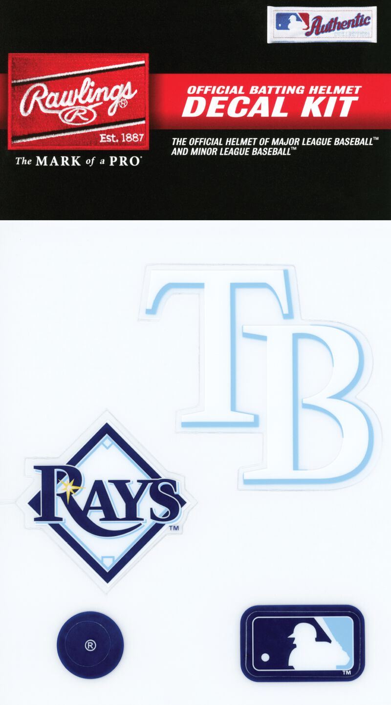 Rawlings MLB Tampa Bay Rays Decal Kit With Team Logos and MLB Logo SKU #MLBDC-TB