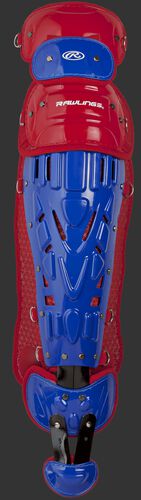 Royal/scarlet LGVEL Rawlings Velo adult leg guards