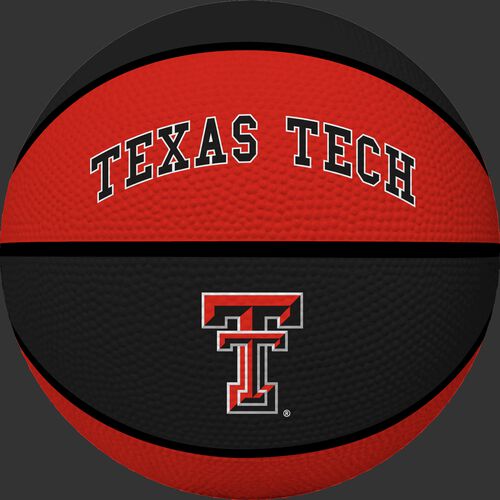A red/black NCAA Texas Tech Red Raiders rubber basketball