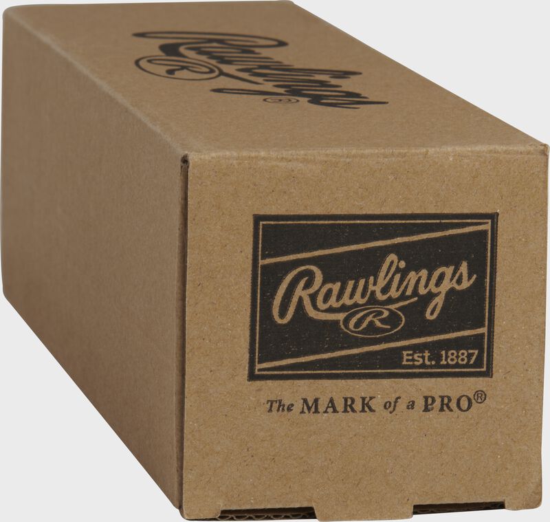 Rawlings patch on the end of a Playmaker baseballs box - SKU: PMBBPK3