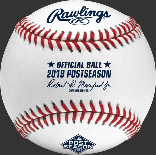 ROMLBPS19 MLB 2019 Post Season baseball with the official logo and commissioner's signature