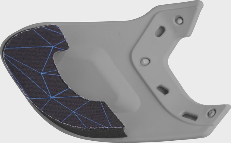 Padding on the inside of a silver MEXTR Mach batting helmet extension