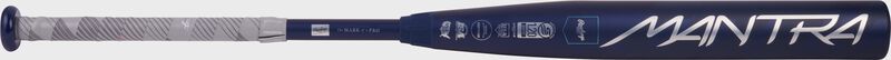 Image showing the full length of a navy Rawlings Mantra -10 fastpitch bat