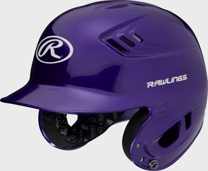 A metallic purple R16S Velo senior batting helmet with Cool-Flo vents