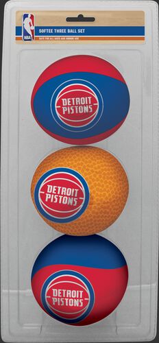 Rawlings Blue, Brown, and Red NBA Detroit Pistons Three-Point Softee Basketball Set With Team Logo SKU #03524200114