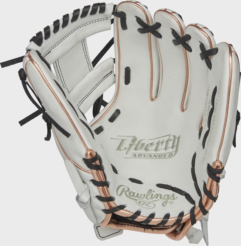 RLA715SB-2RG Rawlings Liberty Advanced Color Series glove with a white palm, white web and black laces loading=