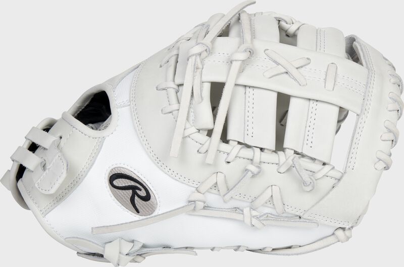Thumb of a white Liberty Advanced Color Series 13-Inch first base mitt with a white web - SKU: RLADCTSBWSS