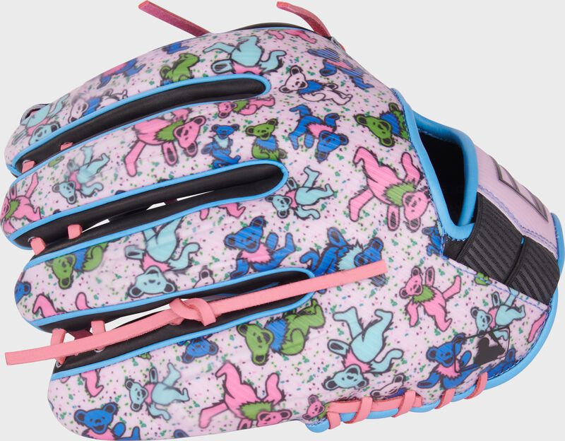 Grateful Dead design back on a Rawlings REV1X infield glove