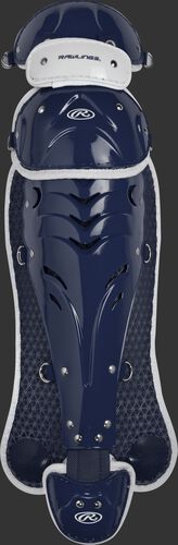 Navy SBLGVI Velo intermediate softball leg guards