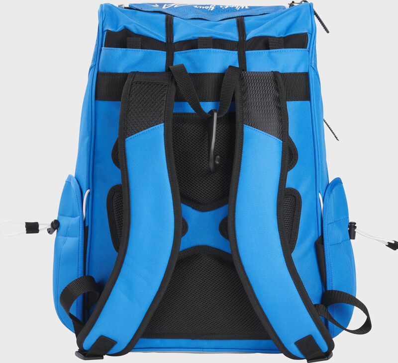 Back view of light blue Rawlings Mantra Softball Backpack - SKU: R800