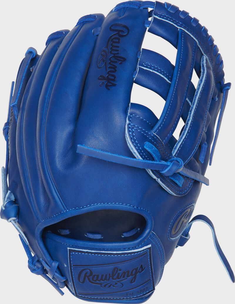 PROKB17-6R 12.25-Inch Heart of the Hide Pro Label glove with a royal back and leather patch