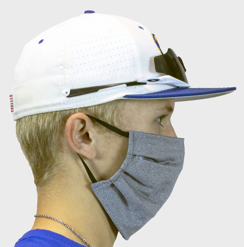 Right-side view of Rawlings Performance Wear Ear Loop Sports Mask - SKU: RMSKE loading=