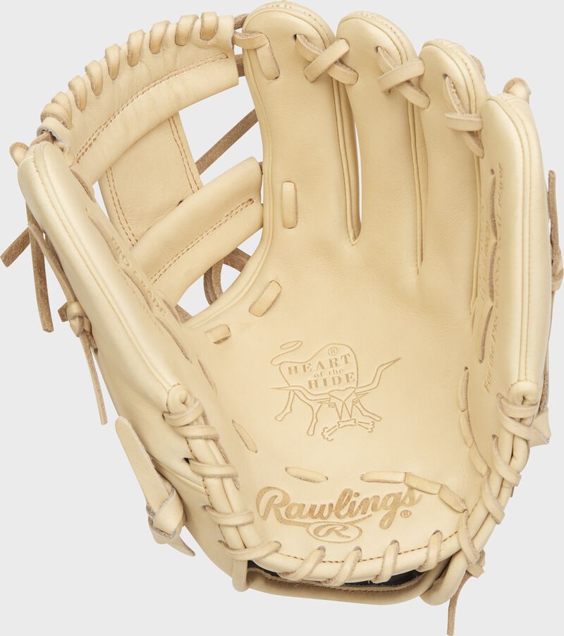 Palm of a Camel Rawlings Heart of the Hide glove with Camel laces - SKU: PRO204-2C loading=