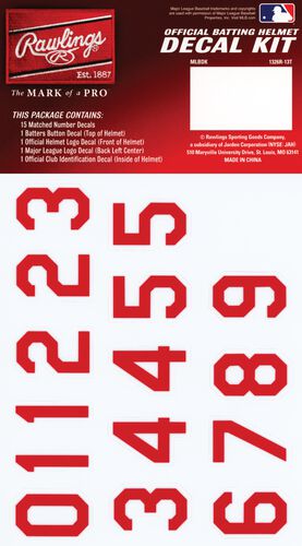 Rawlings MLB Cincinnati Reds Decal Kit With Red Numbers SKU #MLBDC-CIN