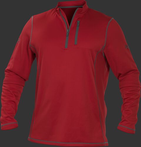 TECH2 Scarlet Rawlings quarter-zip fleece pullover with graphite chest pocket zipper