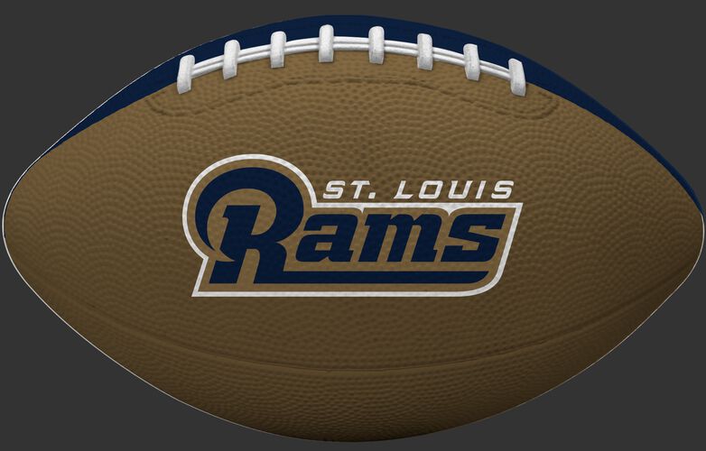 Gold side of a Los Angeles Rams Gridiron tailgate football with team name SKU #09501073123
