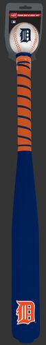 Front of Rawlings Detroit Tigers Foam Bat and Ball Set in Team Colors With Team Name and Logo On Front SKU #01860027111