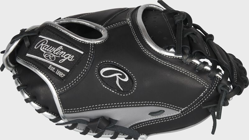 Thumb of a black 2022 Encore 32-Inch catcher's mitt with a black 1-Piece solid web - SKU: ECCM32-23B