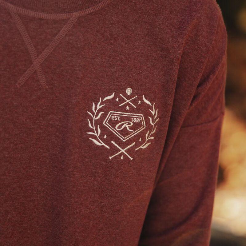 Rawlings x The Normal Brand Women's Fleece Splitside Pullover , Maroon, Women's XL