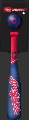 Rawlings Cleveland Indians Softee Mini Bat and Ball Set in Team Colors With Team Name and Logo On Front SKU #01160014114