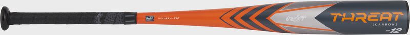 A 2024 Rawlings Threat USA baseball bat shown left to right - SKU: RUS4T12