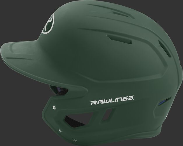 MACH senior Rawlings batting helmet with a one-tone matte dark green shell