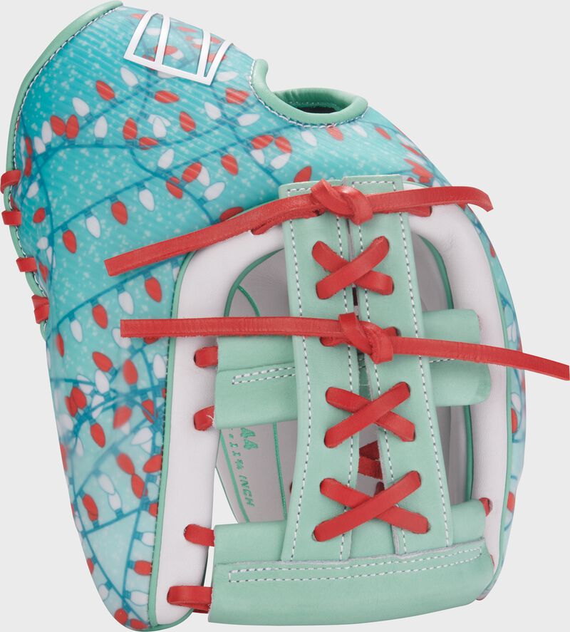A Rawlings exclusive REV1X 11.75" Holiday Lights infield glove
