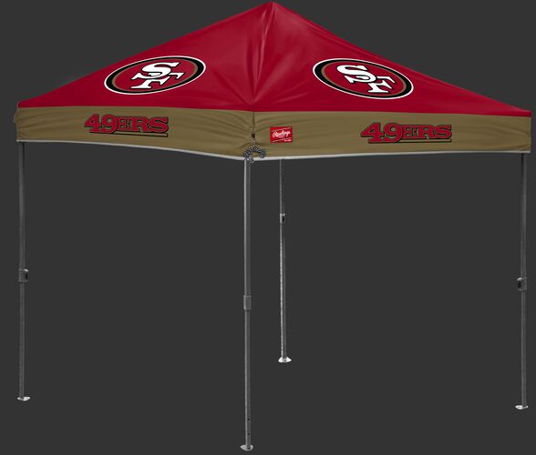 A red/gold NFL San Francisco 49ers 10x10 canopy with team logos on each side - SKU: 02231084111