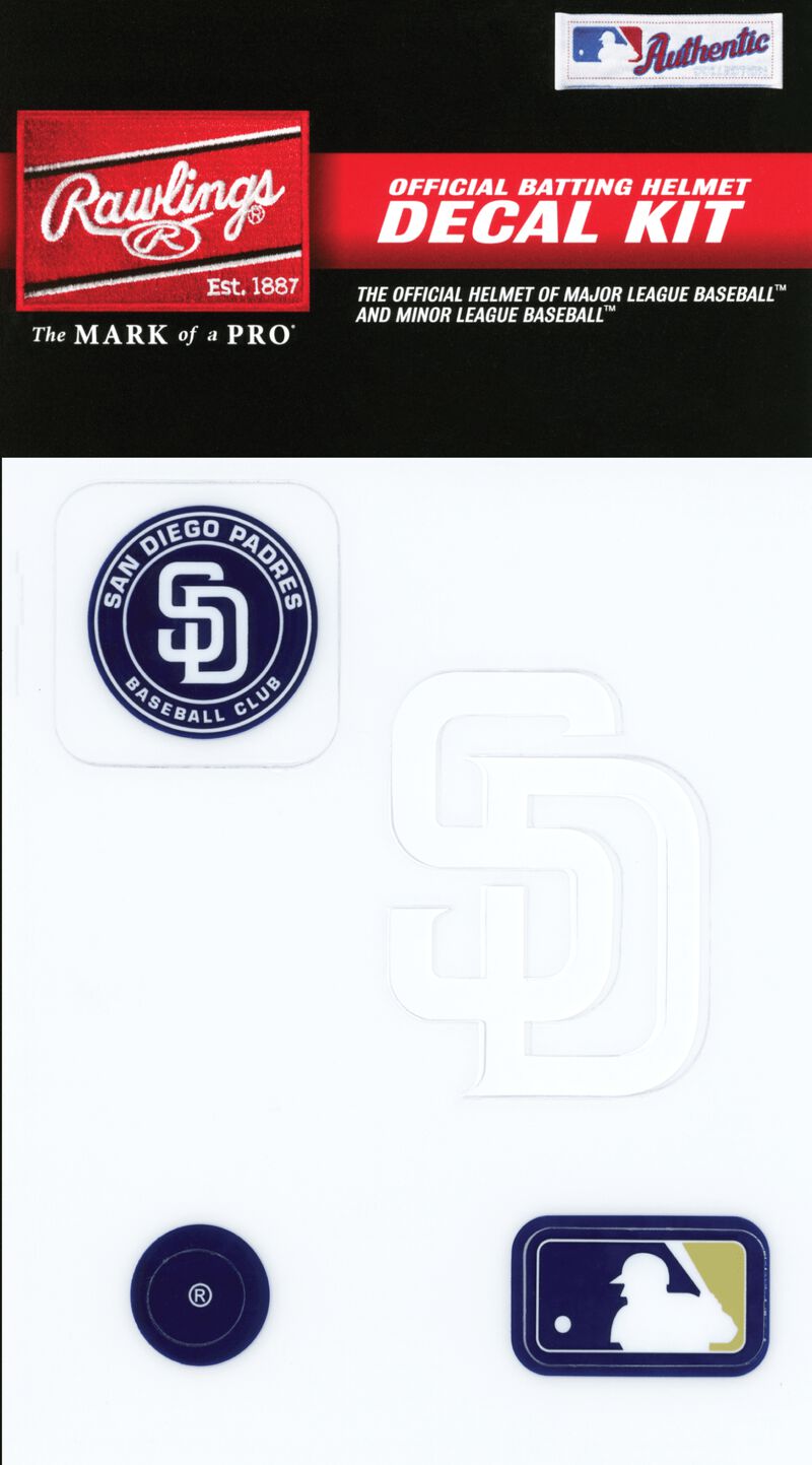 Rawlings MLB San Diego Padres Decal Kit With Team Logos and MLB Logo SKU #3MLBDC-SD