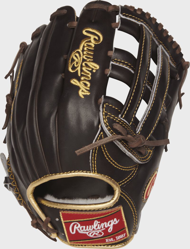RGG3039-6MO 12.75-inch Gold Glove series outfield glove with a mocha back and gold binding