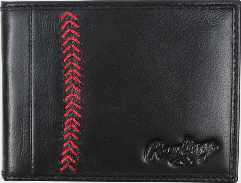 Outside shot of Rawlings Baseball Stitch Bi-Fold Wallet | SKU:MW485-001