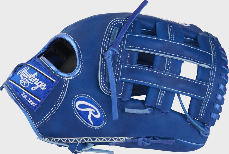Thumb of a royal ColorSync 8.0 Heart of the Hide 12.25" glove with a royal H-web - SKU: PROKB17R