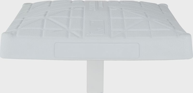 Side of a white MLB Jack Corbett Hollywood base with the stanchion in the bottom - SKU: JCHB