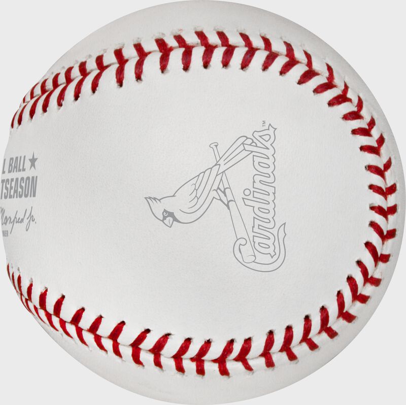 The St. Louis Cardinals logo stamped on the NLCS19DL Dueling 2019 NLCS baseball