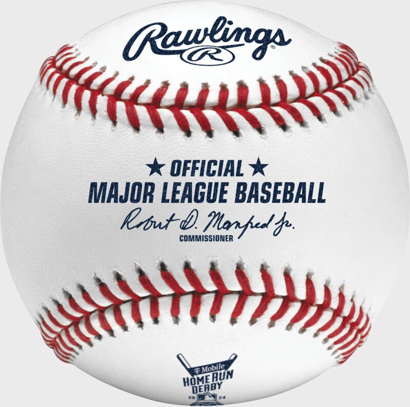 A white 2024 MLB Home Run Derby baseball