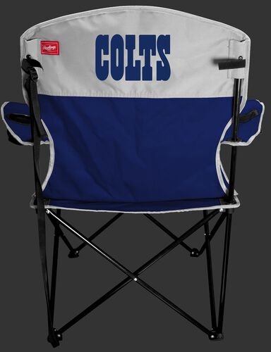 Back of Rawlings Blue and White NFL Indianapolis Colts Lineman Chair With Team Name SKU #31021070111