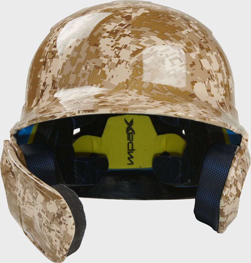 Front view of Mach EXT Digi Camo Hydro Dipped Helmet | Left Handed Batter - SKU: MACHEXTL-DCMO