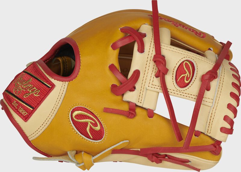 Thumb of a butterscotch PROFL12-BU Heart of the Hide 11.5-Inch infield glove with a camel I-web loading=