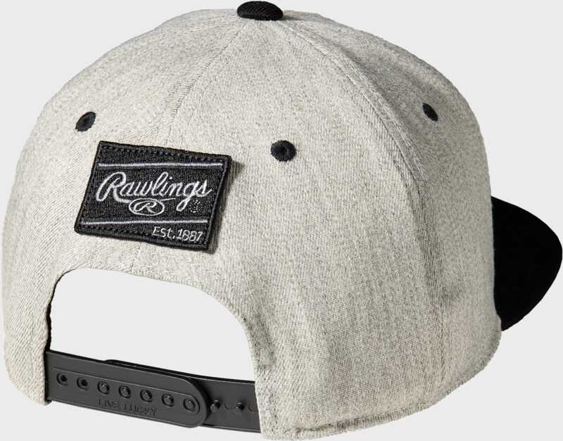Back of a gray/black Black Clover Baseball Is Life hat 