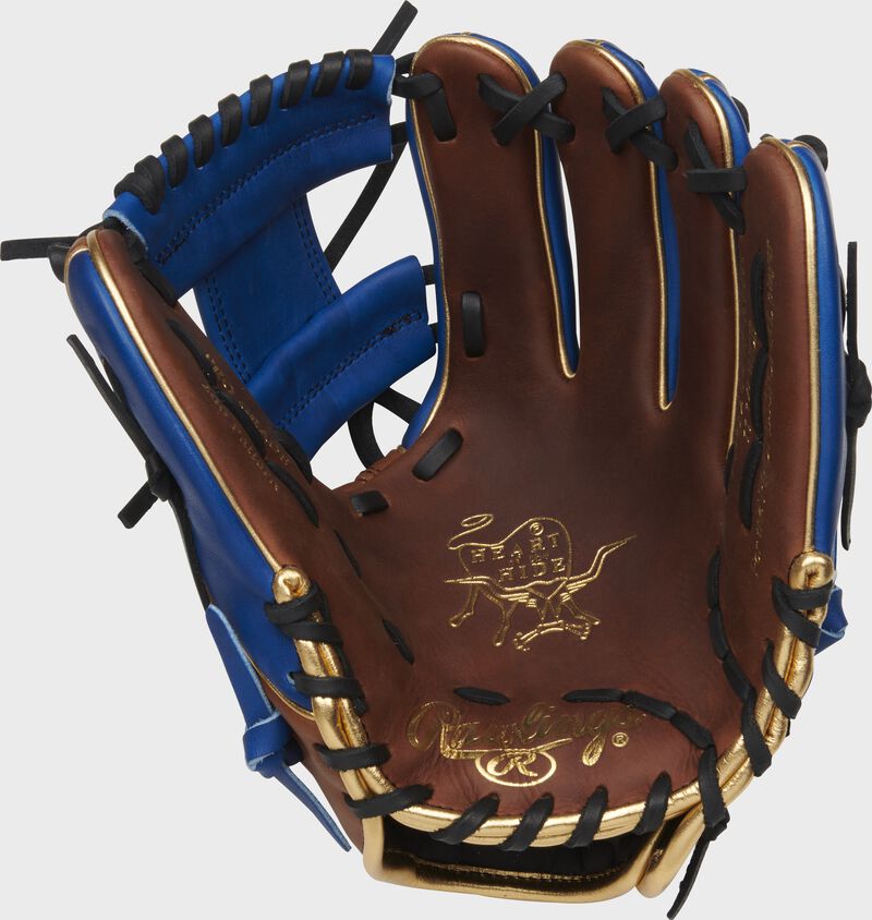 PRO204W-2TIR Rawlings HOH exclusive baseball glove with a timberglaze palm, black laces and royal web
