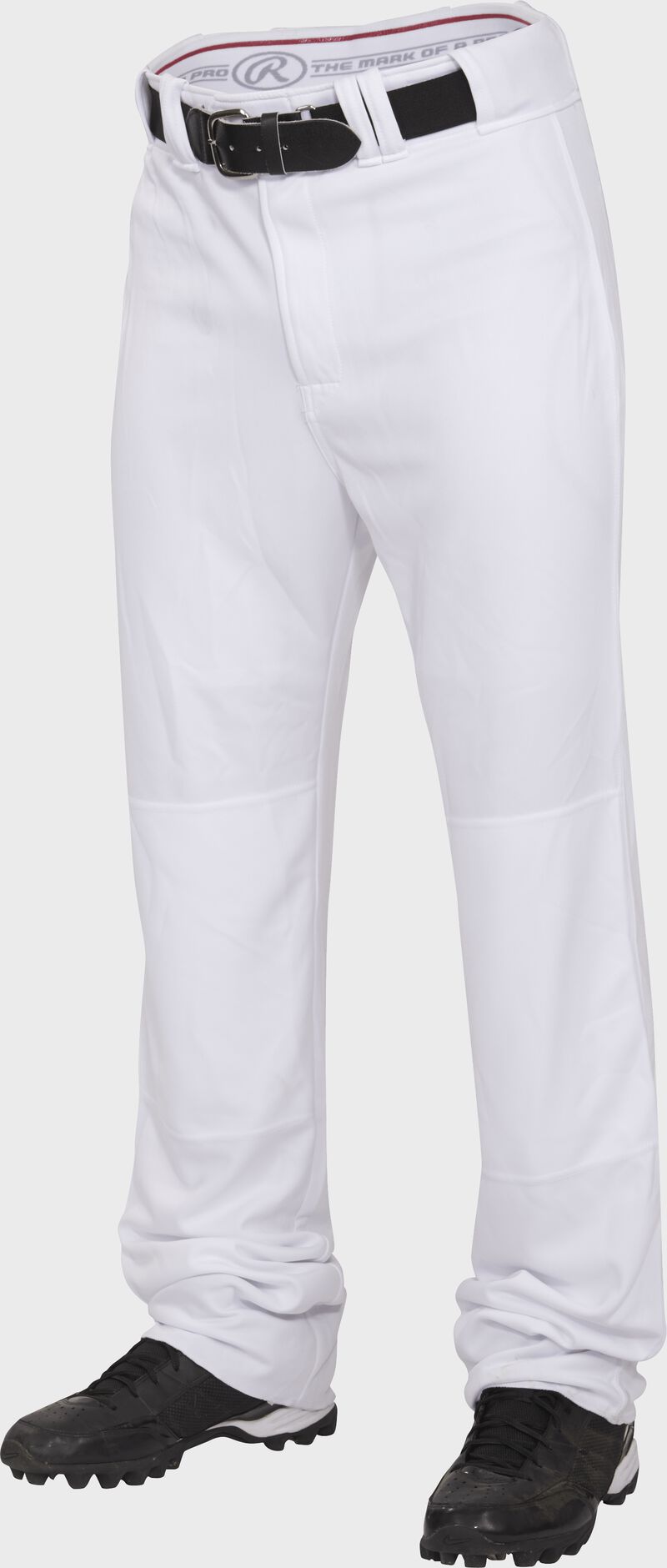 Front of Rawlings White Adult Premium Straight Pant - SKU #BPU150-W